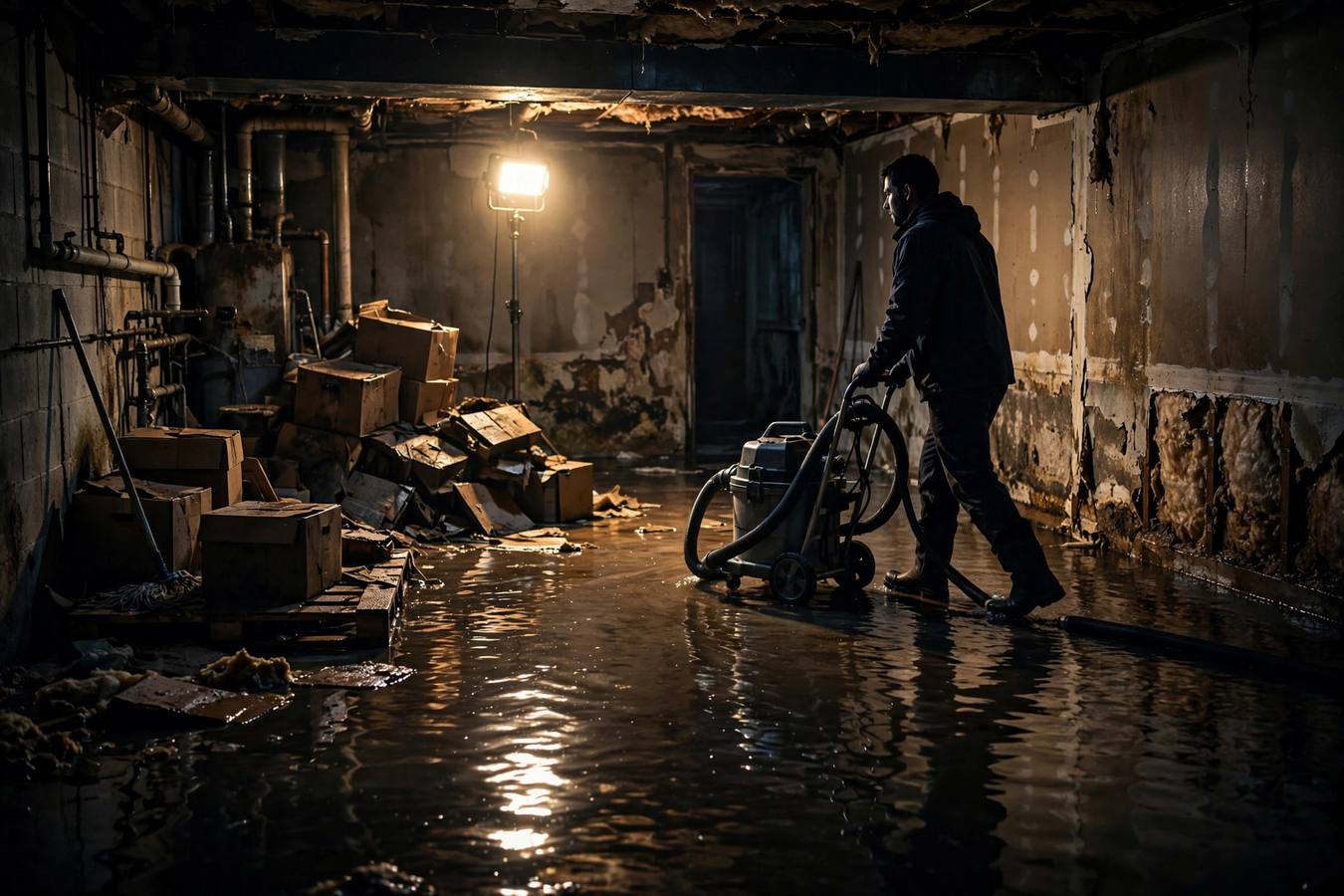 Water damage restoration in a Columbus home